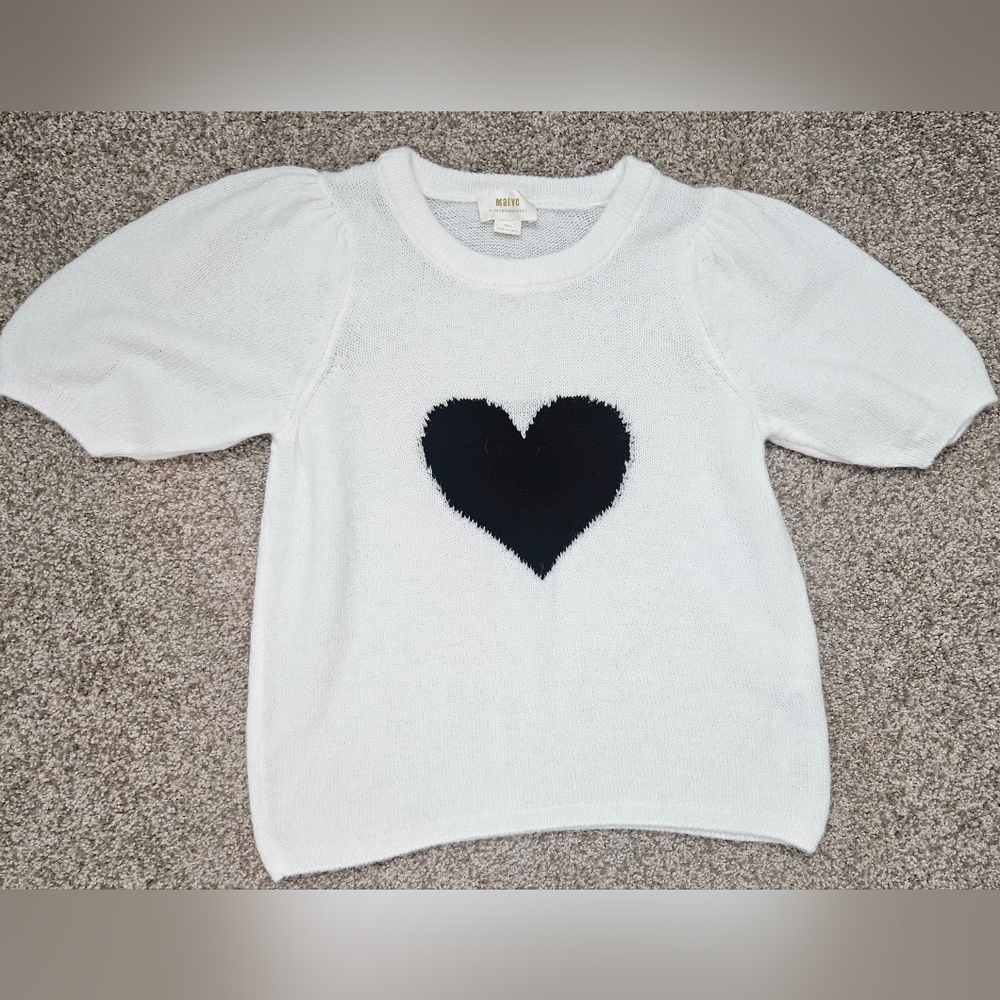 White Sweater with Black Heart